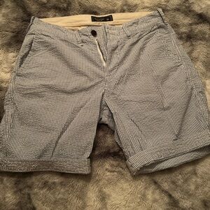 White with blue striped beach shorts Abercrombie&Fitch